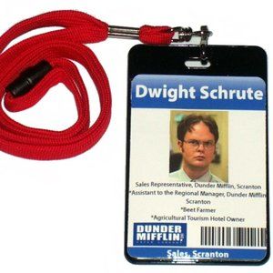 Dwight Schrute The OfficeTV Show Dunder Mifflin ID Badge Halloween Costume Prop
